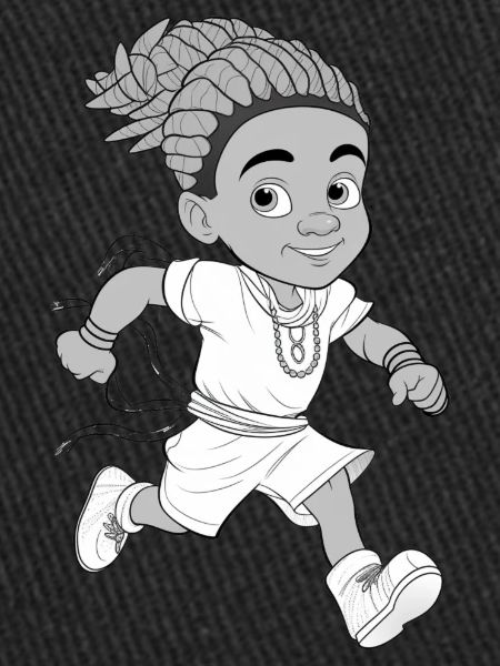 handsome african boy running