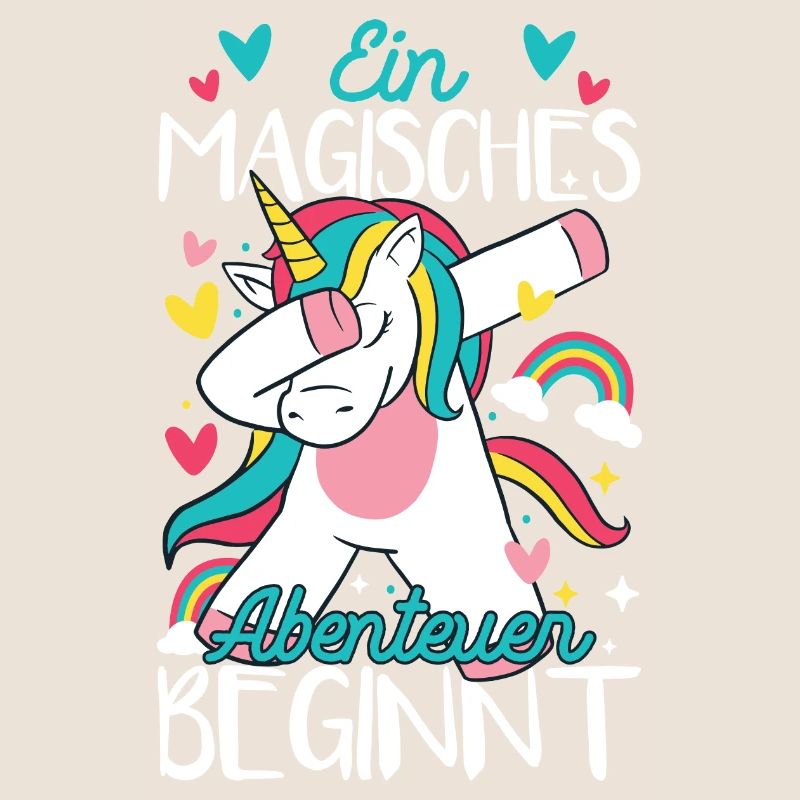 Süßes Einhorn Mädchen Schulkind Einschulung