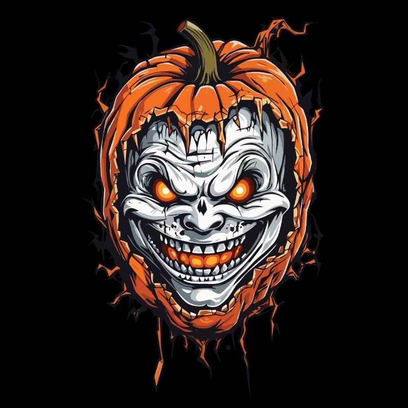 Creepy Horror Halloween Pumpkin Design