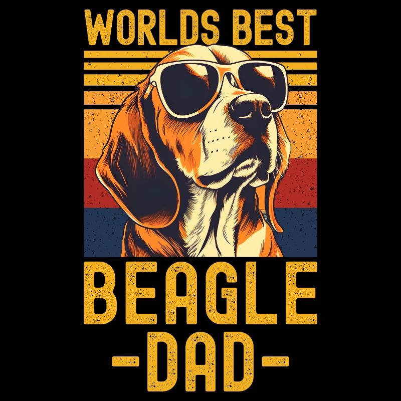 Beagle with sunglasses retro