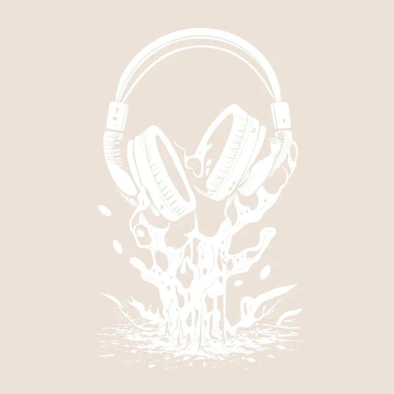 Casque d’écoute avec gouttes et éclaboussures