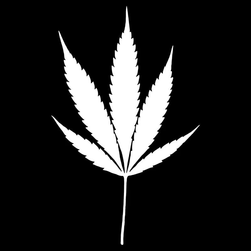 Weißes Cannabisblatt
