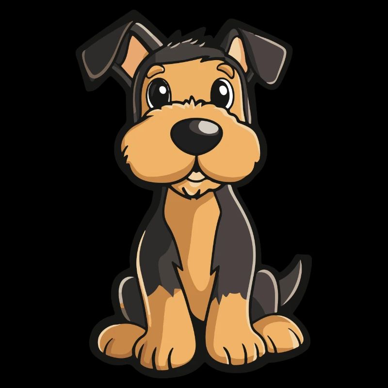 Airedale Terrier Hund Comic Niedlich
