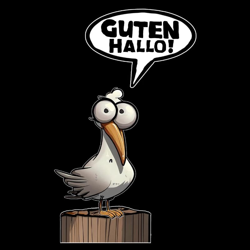 Matin Good Hello Seagull Speech Bubble