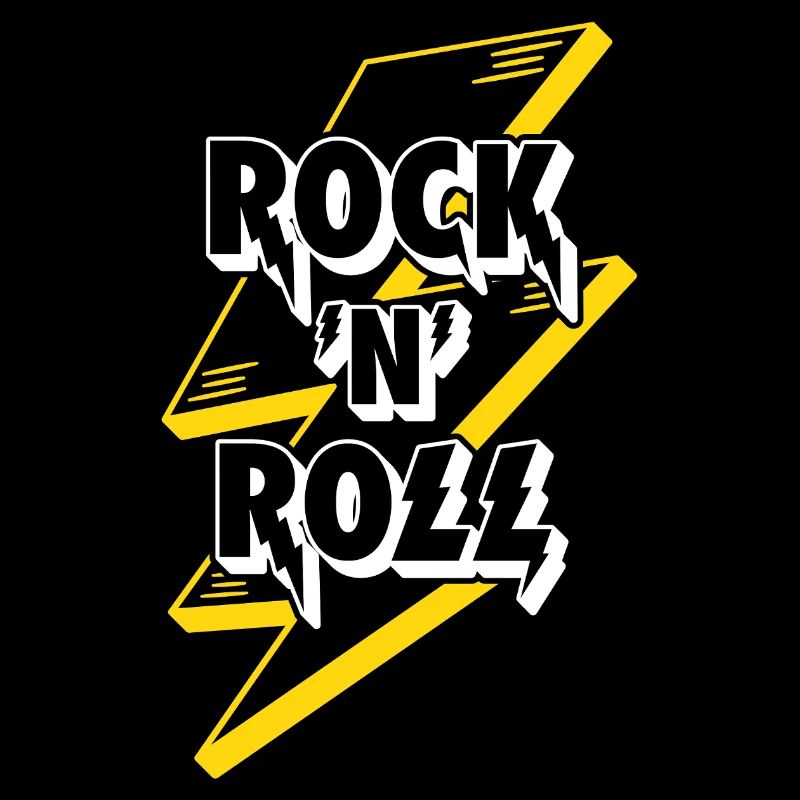 Logo texte rock’n’roll avec éclair