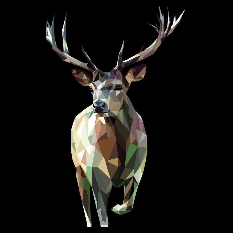 Cerf géométrique – Conception polygonale moderne
