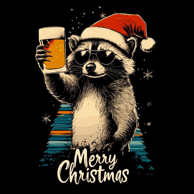 Weihnachten Bier Waschbär