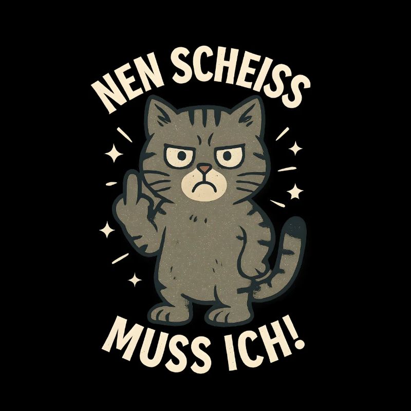 Frecher Spruch 'nen Scheiss muss ich Katze