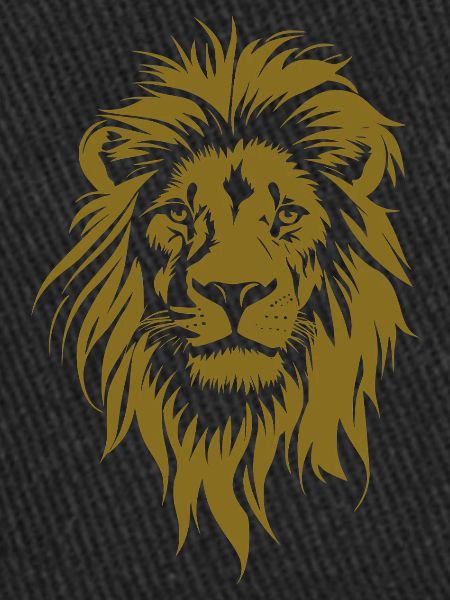 Visage de lion doré