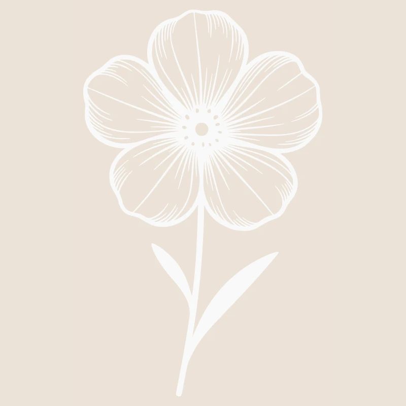 Fleur blanche graphique - variable de couleur