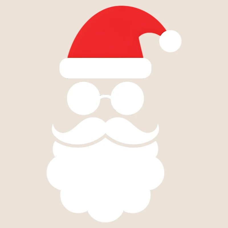 Weihnachtsmann mit Bart Minimal Kopf Design