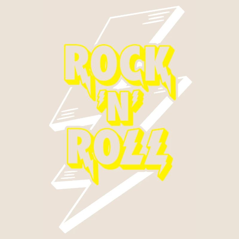 Rock 'N' Roll Lightning Bolt 3D Logo