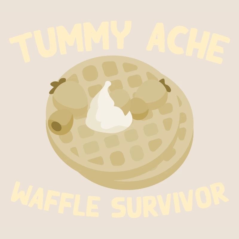 Mal de ventre Waffle Survivant Drôle Nourriture préférée