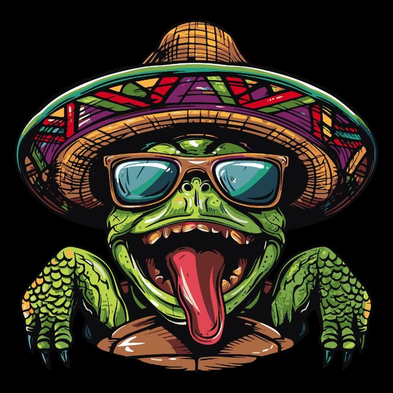 Schildkröte Comic Lustig Sombrero