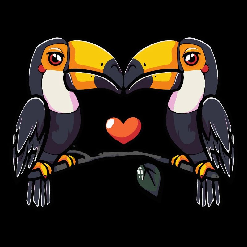 Toucan oiseau couple e Saint-Valentin