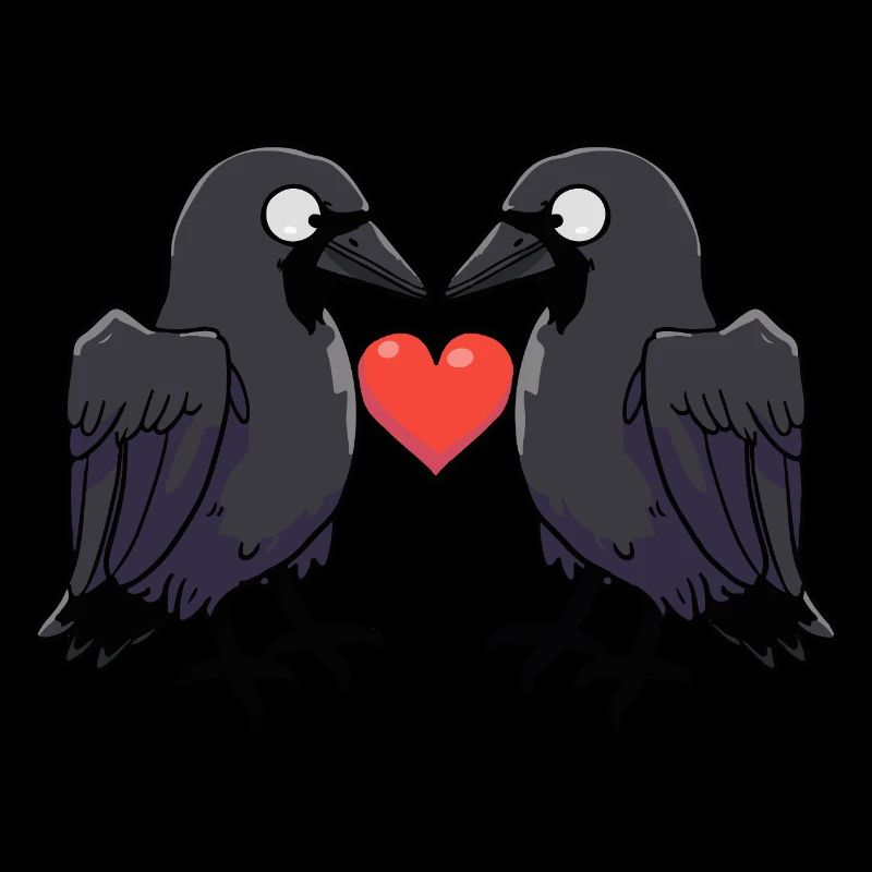 Corbeau Couple Crow e Saint-Valentin