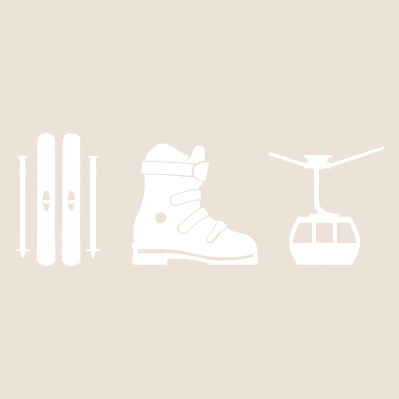 Ski design in white