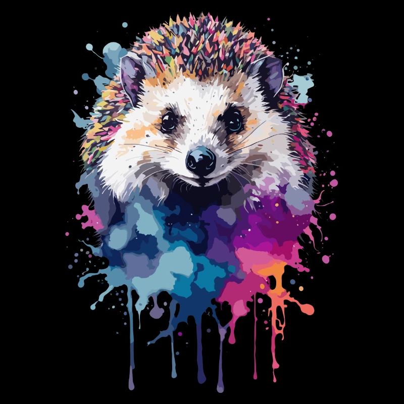 Hérisson coloré à l’aquarelle, Neon.Illustration