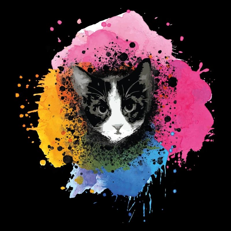 katze, bunt,aquarell, kunst,malerei,graffiti,