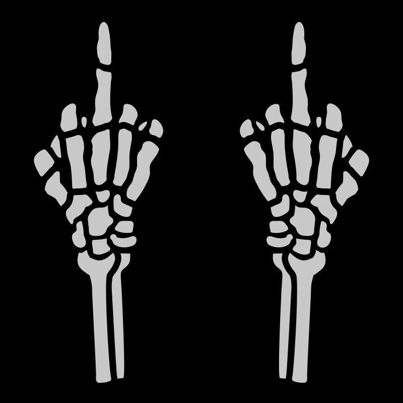 2 hands middle finger bone