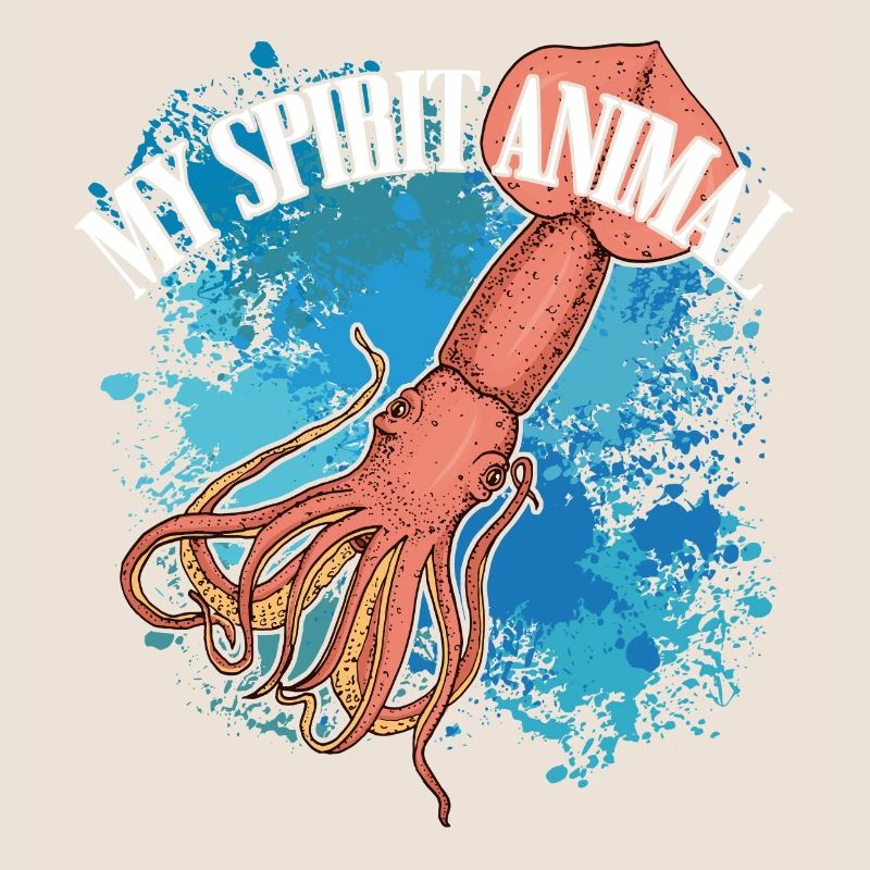 Calmar géant de Kalmar sur des éclaboussures colorées de couleur