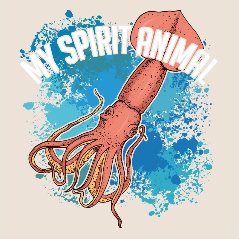 Calmar géant de Kalmar sur des éclaboussures colorées de couleur