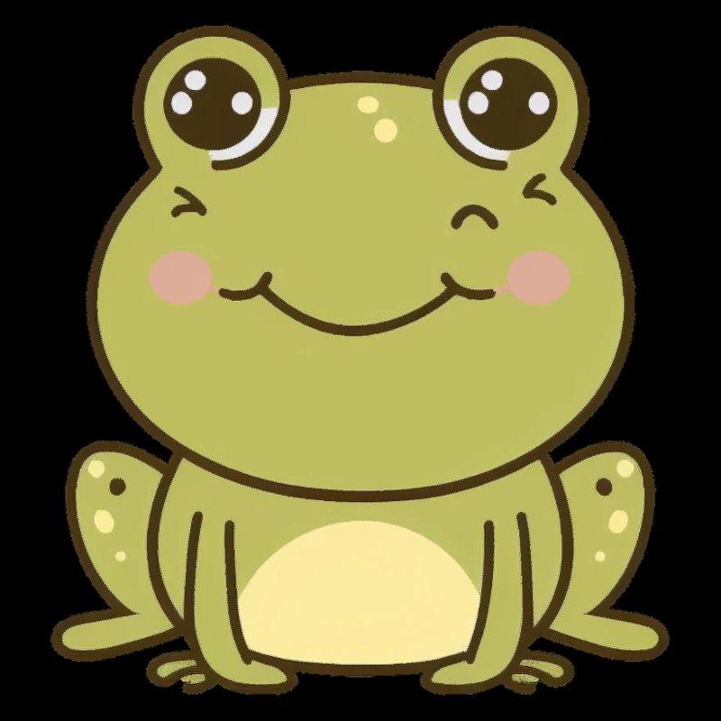 Kawaii Cute Happy Frog