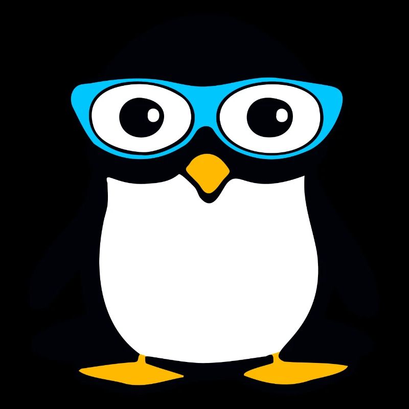 Pingouin aux lunettes bleues