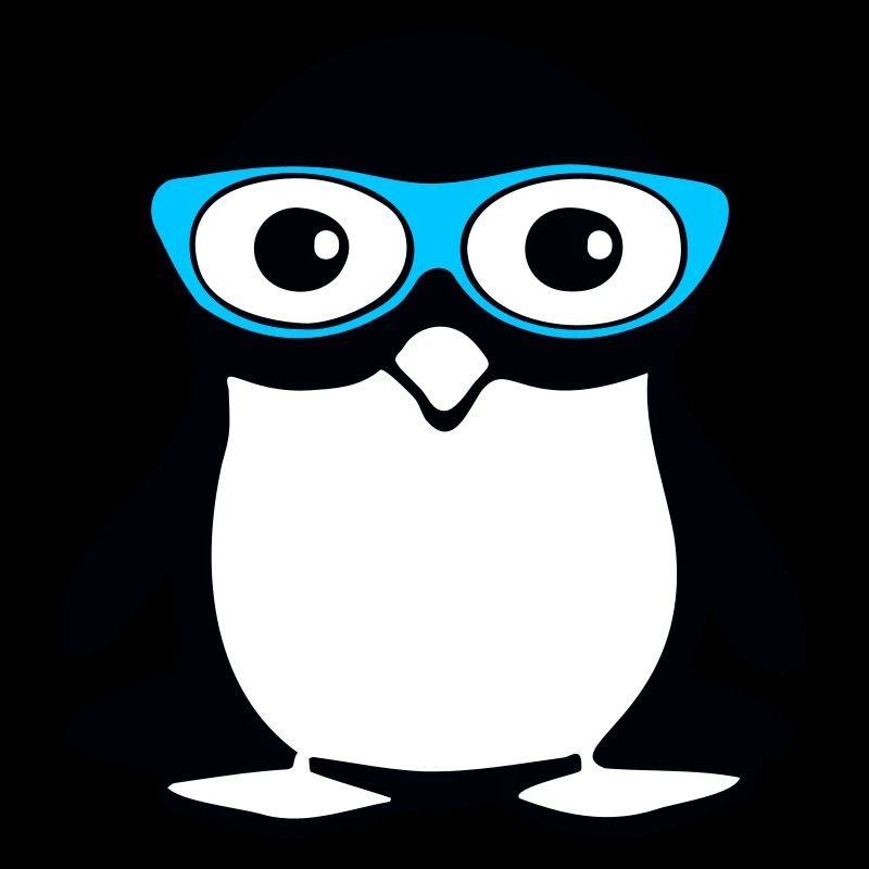Pingouin mignon avec des lunettes, illustration vectorielle