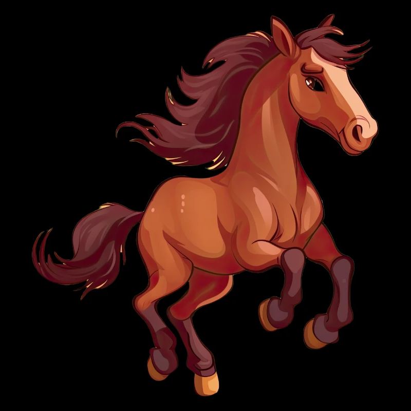 Sabots de dessins animés explorant l’hilarité avec un cheval