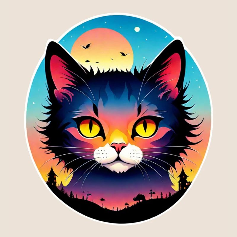 chat et paysage