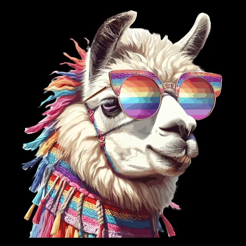 Lama dans l’arc-en-ciel