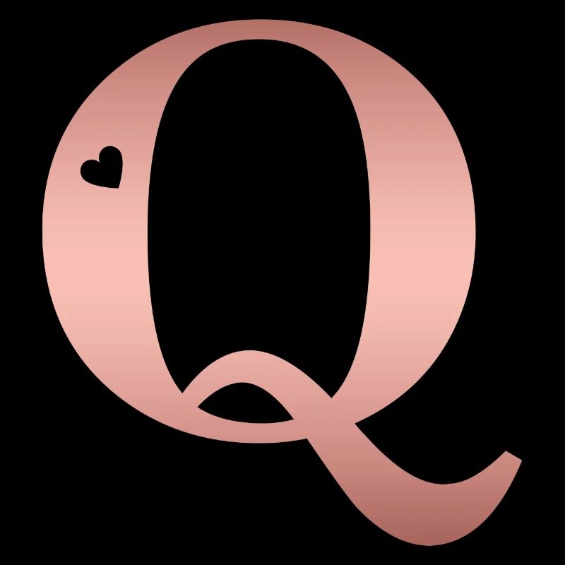 Buchstabe Q roségold