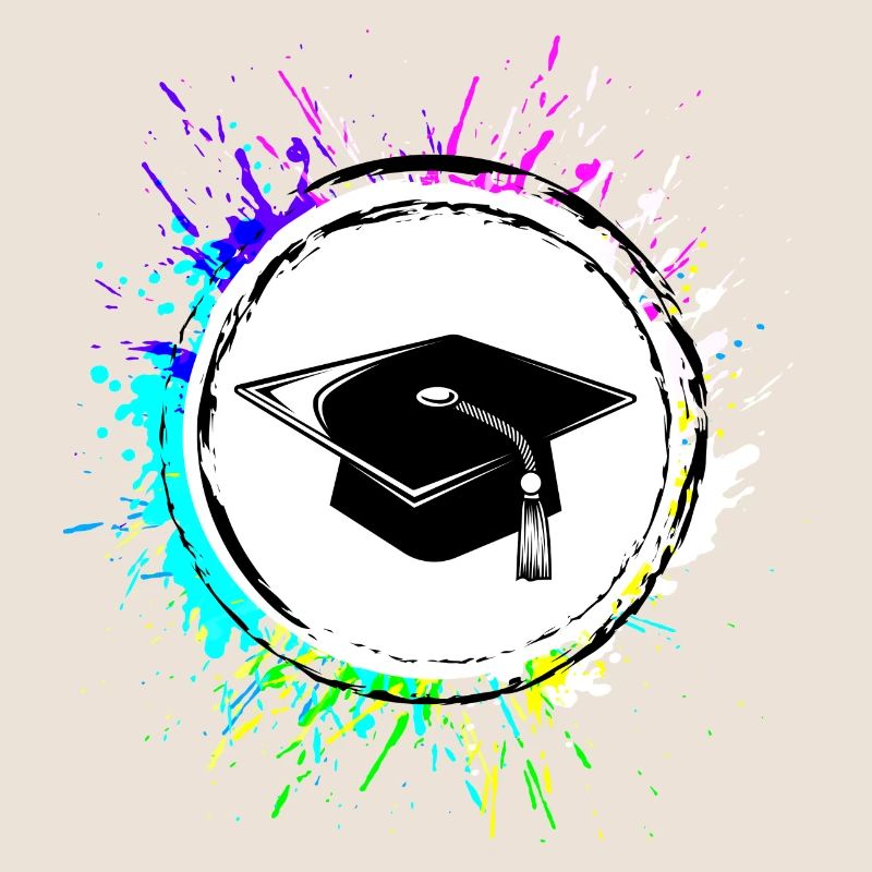 Student Abschluss Abitur Bunt