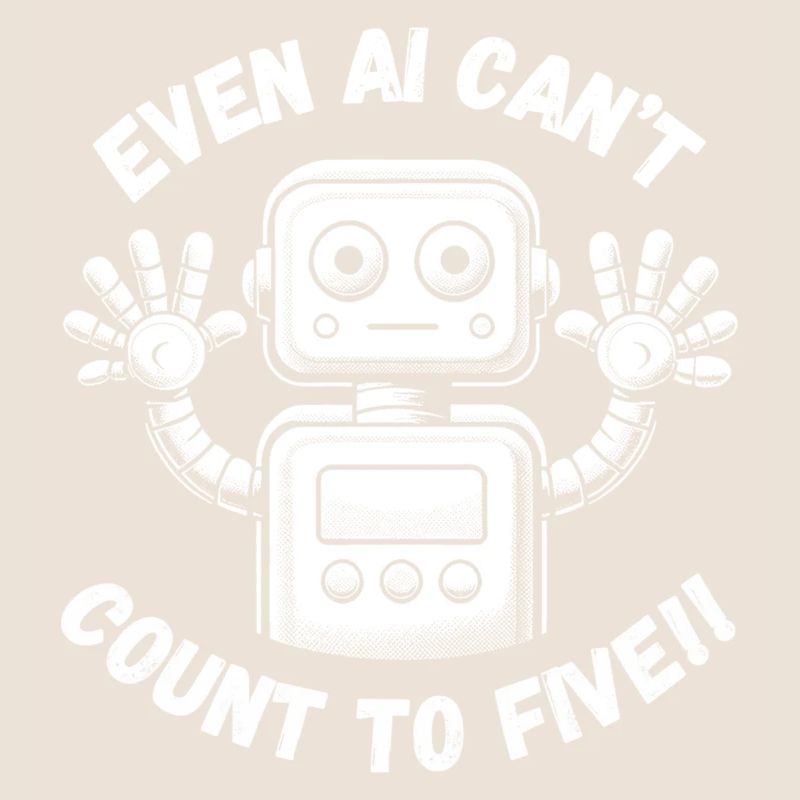 Confused robot (AI) with 12 fingers