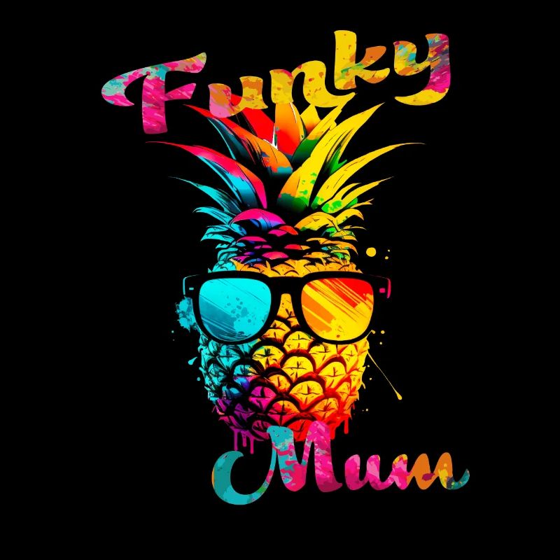 Funky Mama. Geburtstag, Muttertag. Ananas