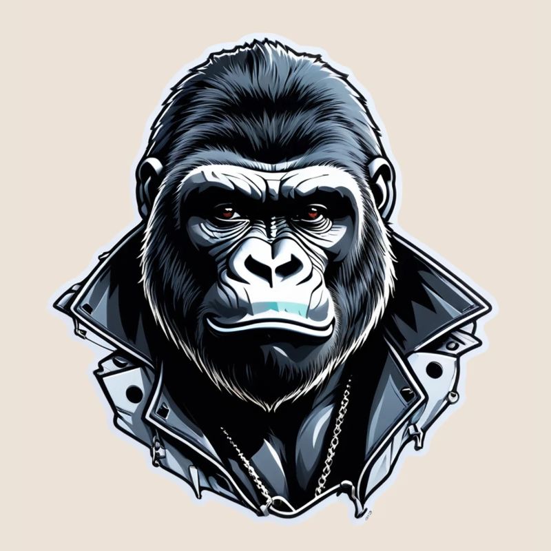 Gorilla with Gold Chain