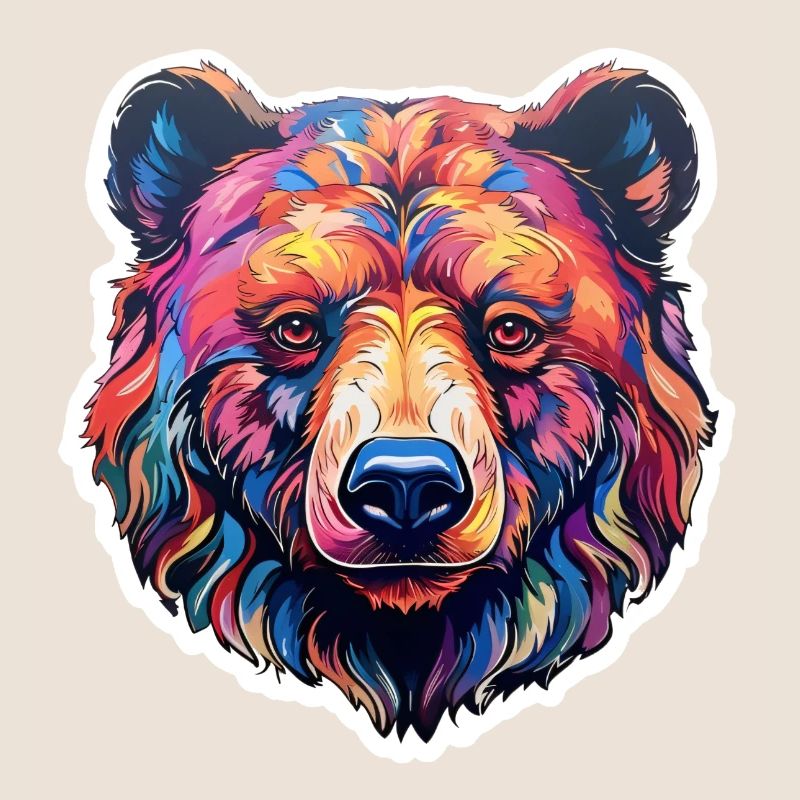 Bär psychedelisch und bunt