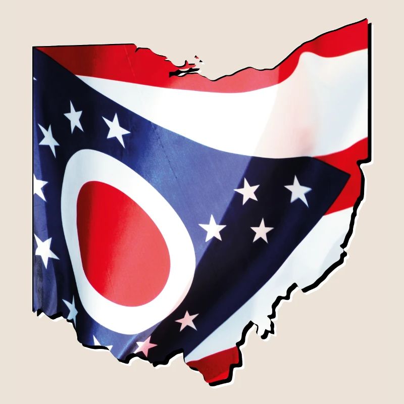 Ohio (USA) | echte Flagge | Flag Map