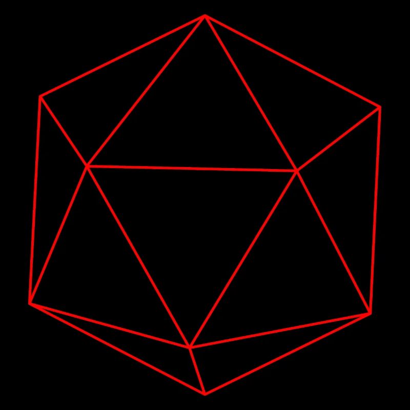 icosaèdre rouge