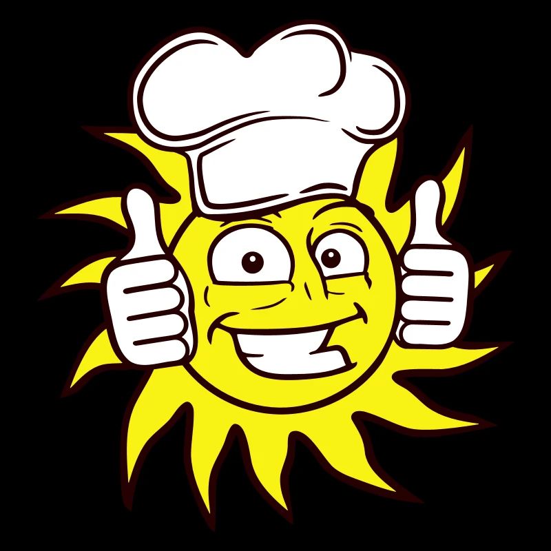 Chef's Hat Sun Funny Happy Face Smiling