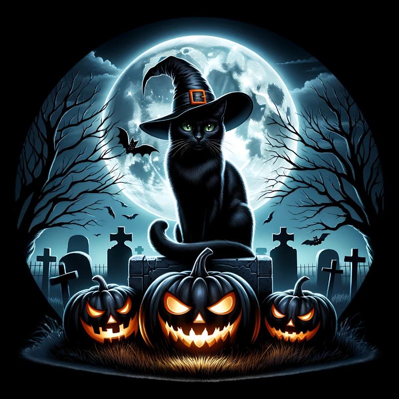 Joyeux Halloween, chat effrayé