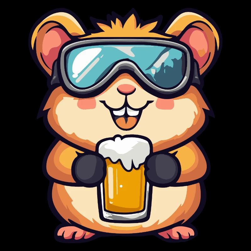 Hamster Apres Ski Bier Comic