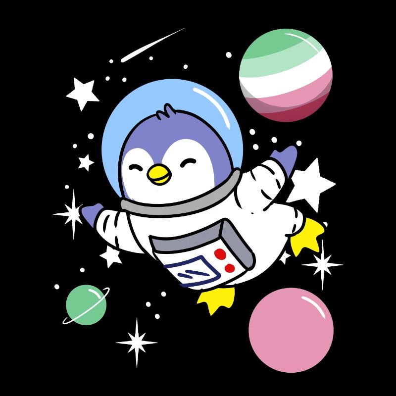 Pingouin Astronaute Abrosexual Pride