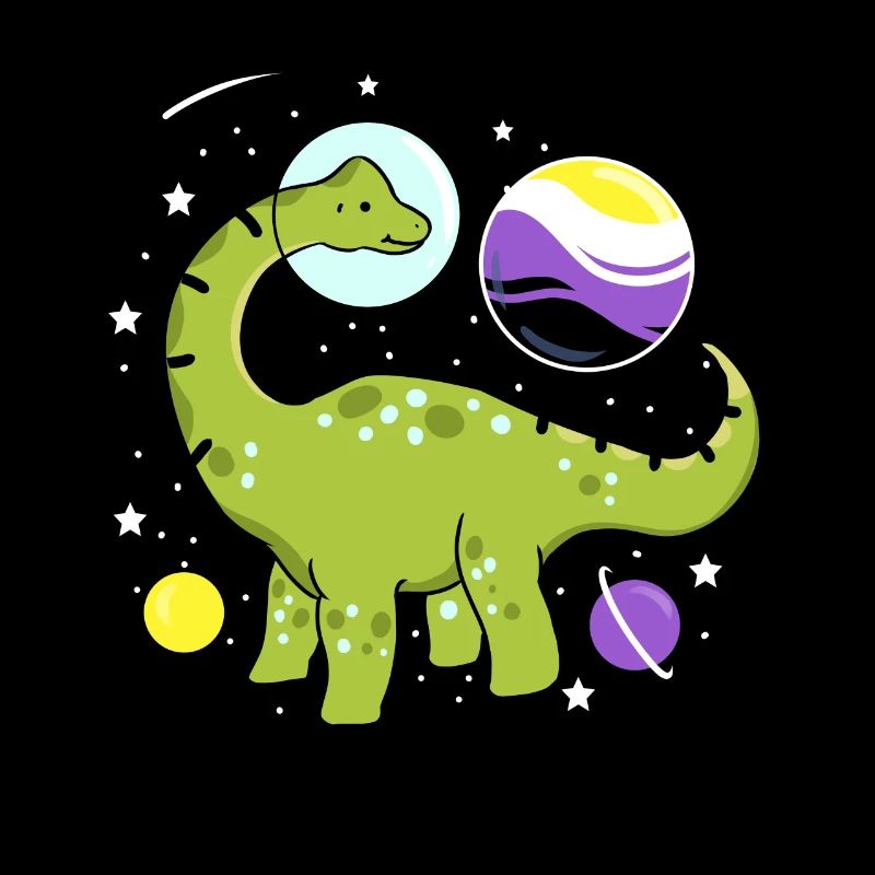 Brachiosaurus Nonbinary Pride Space Nonbinary P