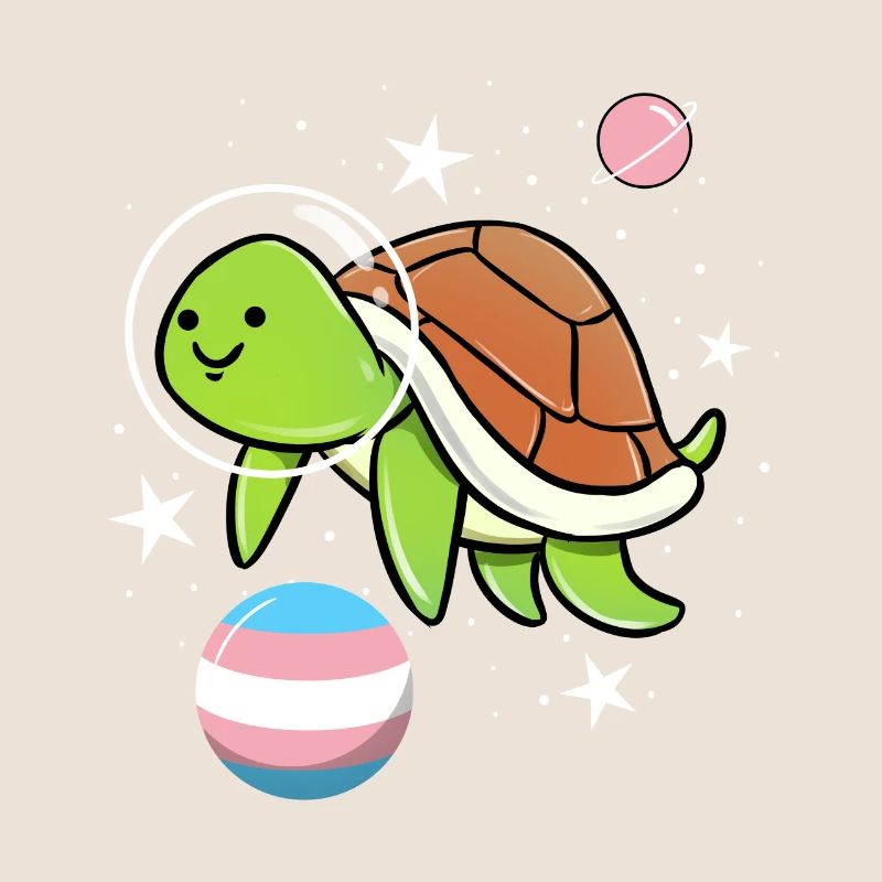 Turtle Astronaut Trans Pride