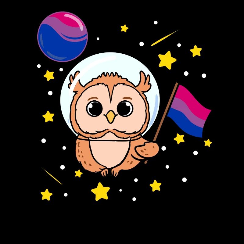 Eule Im Weltraum Bisexual Pride