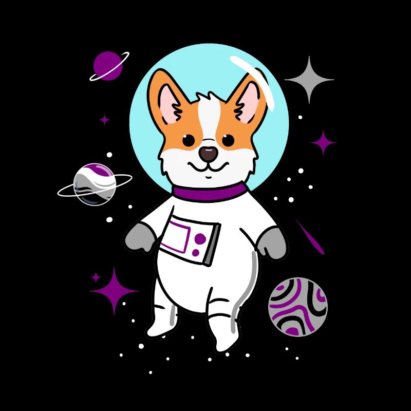 Corgi asexué dans Space Ace Pride