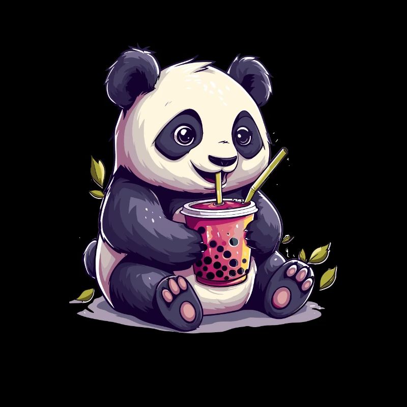 Niedlicher Panda mit Tee
