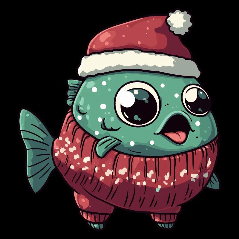 Bande dessinée de Noël poisson piranha